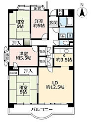 UR都市機構神宮東パークハイツ15号棟 4LDKの間取図画像
