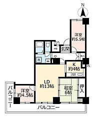 UR都市機構アーバニア千代田 3LDKの間取図画像