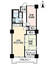 UR都市機構アーバニア千代田 2LDKの間取図画像