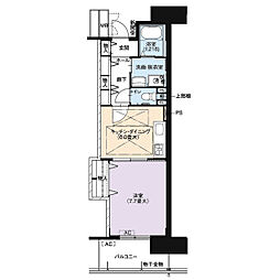 アーバンラフレ鶴舞公園1号棟 1DKの間取図画像