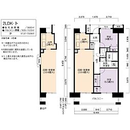 UR都市機構アーバンラフレ星ケ丘6号棟 2LDKの間取図画像