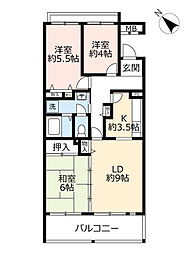 UR都市機構アーバンラフレ星ケ丘1号棟 3LDKの間取図画像