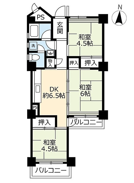 UR高座台 ｜愛知県春日井市高座台2丁目(賃貸マンション3DK・7階・55.88㎡)の写真 その2