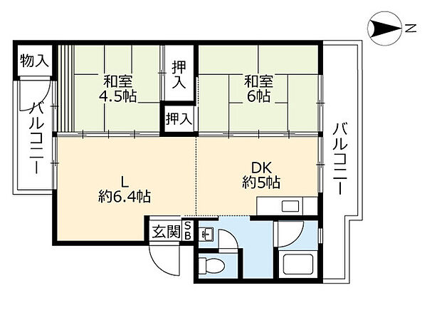 UR中央台 ｜愛知県春日井市中央台4丁目(賃貸マンション2LDK・5階・47.97㎡)の写真 その2