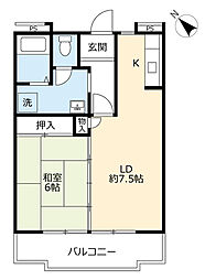 UR都市機構白山台1棟 3LDKの間取図画像