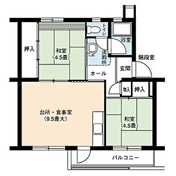 UR都市機構藤山台団地112棟 2DKの間取図画像