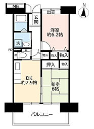 UR都市機構アーバンラフレ鳩岡1号棟 3LDKの間取図画像