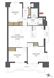 サンライフ片野 3LDKの間取図画像