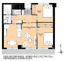 エクレール原 2LDKの間取図画像