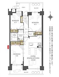 原パークホームズ 3LDKの間取図画像