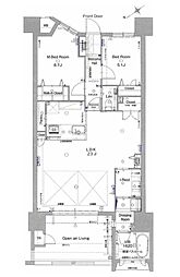 アールサンク門司オーシャンゲート 2LDKの間取図画像