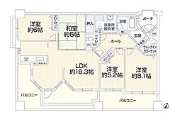 アーサー新宮グランヒルズ 4LDKの間取図画像