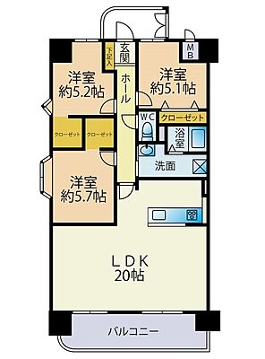 間取り ペルル日明 4階/-
