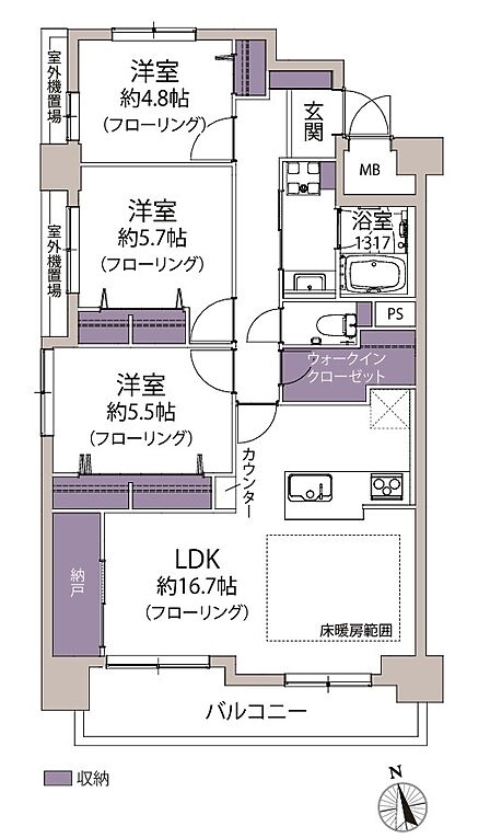 3SLDK 間取り