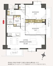 第33プリンスマンション城南 2LDKの間取図画像