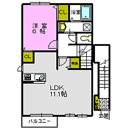 アプローズ 1LDKの間取図画像