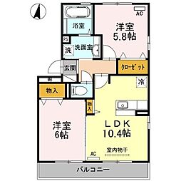 間取図画像 2LDK