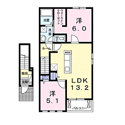 BEST HOUSE II　B 2階2LDKの間取り