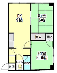 マーベラス 2DKの間取図画像