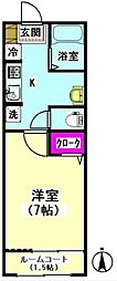 フェリーチェヴィータ 1Kの間取図画像
