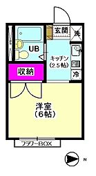 メゾンボヌール 1Kの間取図画像