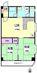 コスモスハイム 2LDKの間取図画像
