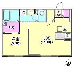 ミーヴェ新蒲田 1LDKの間取図画像