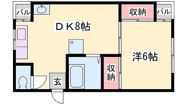 兵庫県姫路市南今宿(賃貸マンション1DK・4階・33.00㎡)の写真 その2