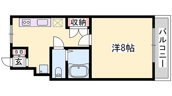 兵庫県姫路市伊伝居(賃貸マンション1K・4階・25.00㎡)の写真 その2