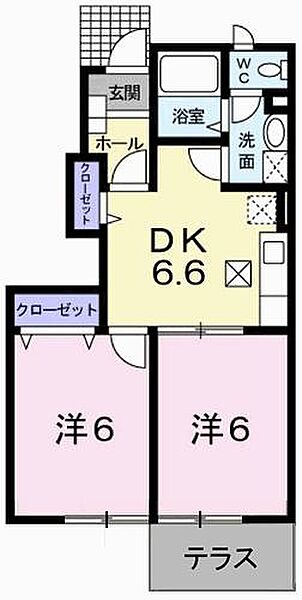 兵庫県姫路市広畑区才(賃貸アパート2DK・1階・42.77㎡)の写真 その2