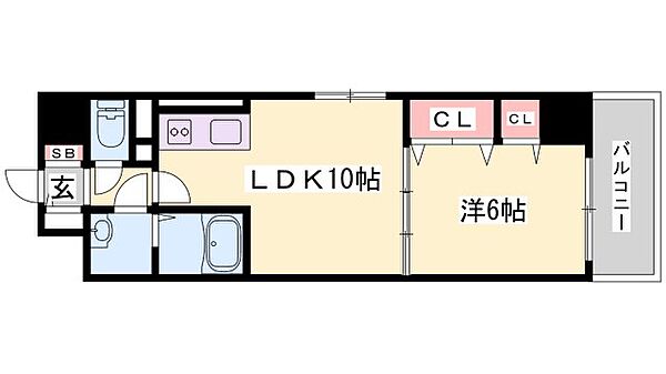 兵庫県姫路市栗山町(賃貸マンション1LDK・5階・40.12㎡)の写真 その2