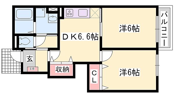 兵庫県姫路市西今宿８丁目(賃貸アパート2DK・1階・44.67㎡)の写真 その2