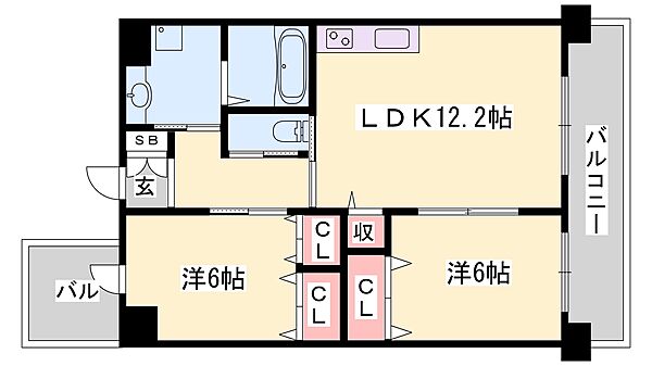 エイジングコート姫路 701｜兵庫県姫路市北条(賃貸マンション2LDK・7階・61.20㎡)の写真 その2