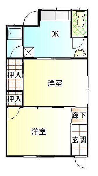 兵庫県加古川市尾上町養田(賃貸アパート2K・2階・35.60㎡)の写真 その1