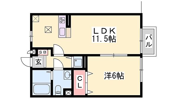 兵庫県西脇市和田町(賃貸アパート1LDK・2階・40.07㎡)の写真 その2
