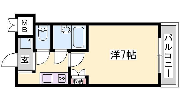 兵庫県加古川市平岡町新在家２丁目(賃貸マンション1K・5階・20.47㎡)の写真 その2