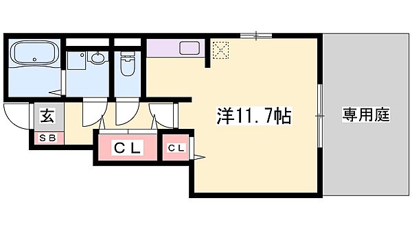 兵庫県姫路市大津区西土井(賃貸アパート1R・1階・34.23㎡)の写真 その2