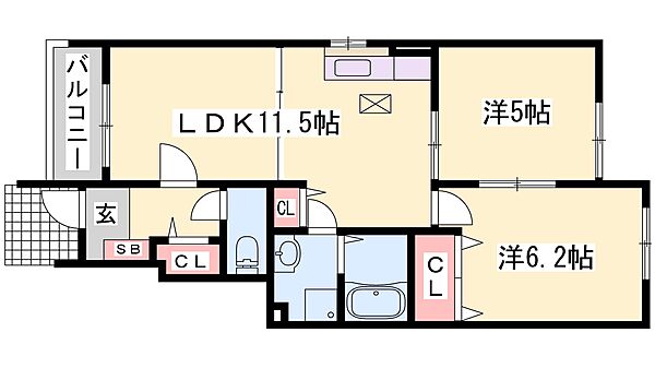 兵庫県西脇市野村町(賃貸アパート2LDK・1階・51.23㎡)の写真 その2