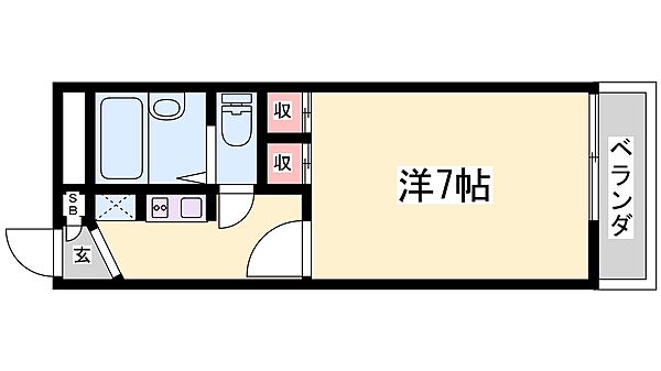 アーバンフラッツK 207｜兵庫県姫路市佃町(賃貸マンション1K・2階・19.87㎡)の写真 その2