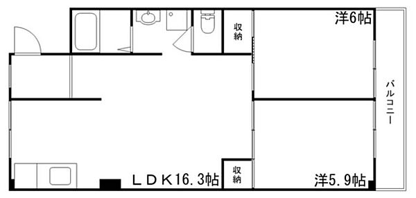 兵庫県姫路市南車崎２丁目(賃貸マンション2LDK・4階・52.59㎡)の写真 その2