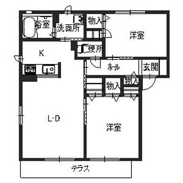 兵庫県加西市北条町横尾(賃貸アパート2LDK・1階・58.10㎡)の写真 その2