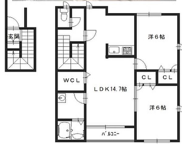 兵庫県姫路市西今宿４丁目(賃貸アパート2LDK・2階・64.79㎡)の写真 その2
