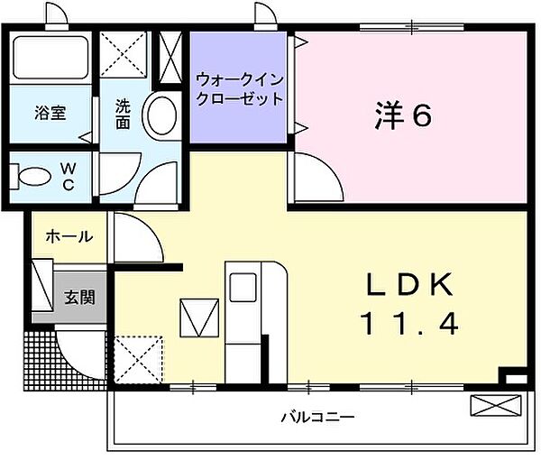 兵庫県姫路市広畑区小坂(賃貸アパート1LDK・1階・41.98㎡)の写真 その2