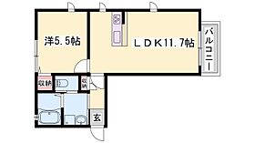 兵庫県姫路市南車崎１丁目（賃貸アパート1LDK・1階・40.56㎡） その2