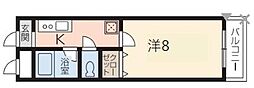ワンルーム上大野 1Kの間取図画像