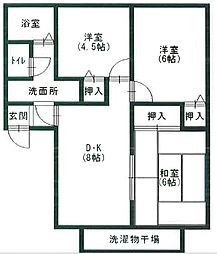 グランドゥール殿元 3DKの間取図画像