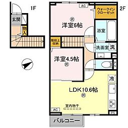 D-ROOM上滝野 2LDKの間取図画像