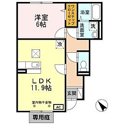 ディアコート北野 1LDKの間取図画像