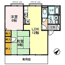 サティ宝殿 2LDKの間取図画像