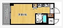 スカイコート姫路 1Kの間取図画像